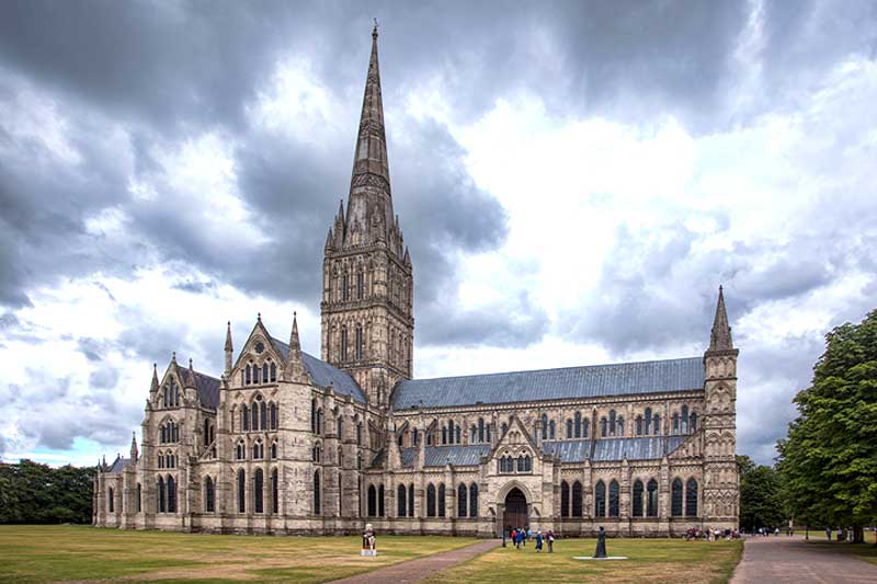 Salisbury Cathedral With Stonehenge And Bath