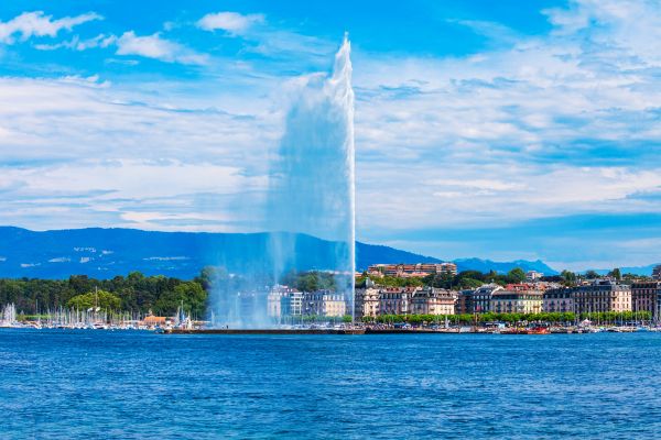 Geneva and Mont Blanc